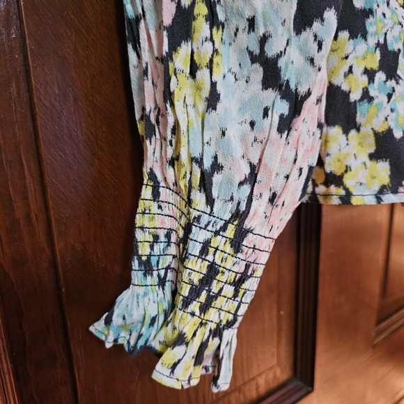 Loft Garden Smocked Cuff Square Neck Blouse - Picture 8 of 11